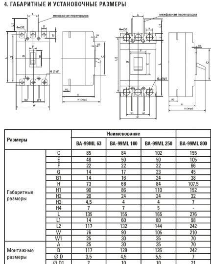 Автоматический выключатель ВА-99МL 250/160А 3Р 20кА EKF Basic