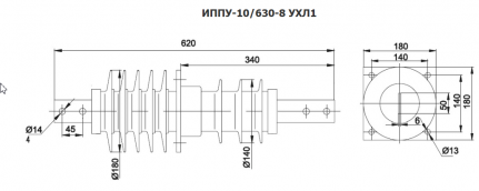 Изолятор ИППУ-10/630 -8 УХЛ1