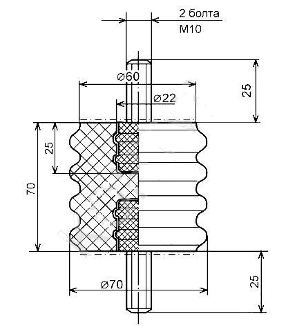 Изолятор  СА-3 (Болт М10)